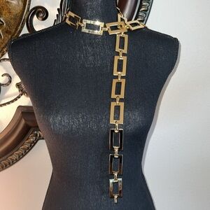 ESCADA Women’s Gilded Gold Geometric Luxury Elegance Classic Adjustable Belt